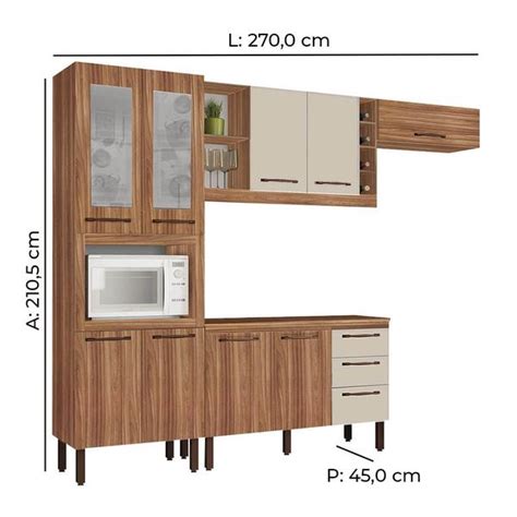 Cozinha Modulada Tuboarte Larissa Completa Mdf Balc O Portas