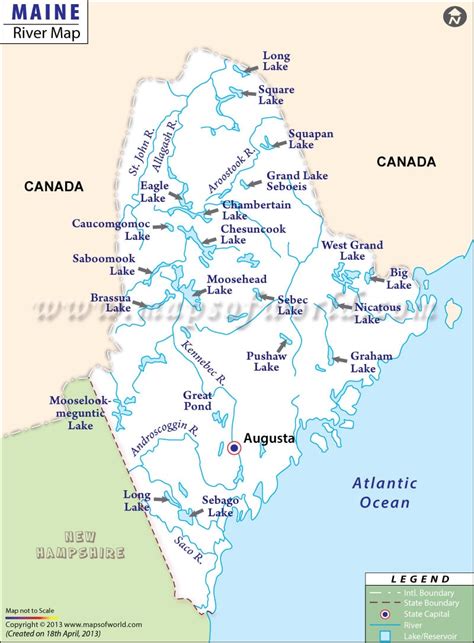 Maine Rivers Map | Rivers in Maine