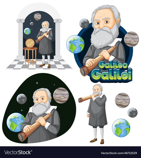 Set of famous person in science Royalty Free Vector Image