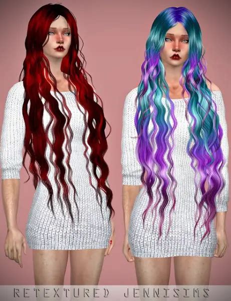 Jenni Sims Newsea`s Siren Forest Hair Retextured Sims 4 Hairs