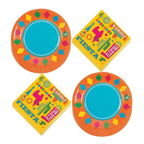 Fiesta Party Supplies Bright Fiesta Paper Dessert Plates And Etsy