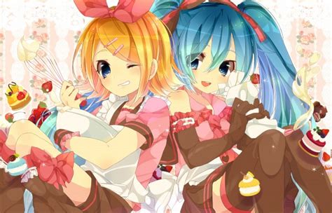 Kagamine Rin And Miku Hatsune By Crystal899 On Deviantart