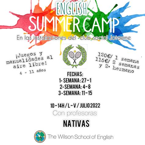 CAMPAMENTO VERANO INGLÉS NATIVO 2022 EN PALENCIA The Wilson School of