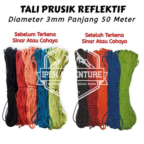 Jual Tali Reflektor Prusik Paracord Reflektif Menyala Mm Meter