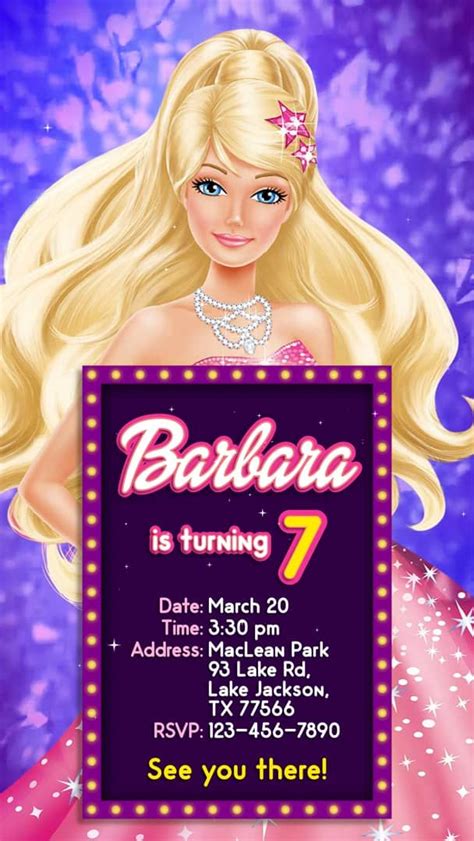 Barbie Birthday Party Invitation Artofit