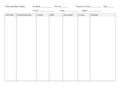 Blank Curriculum Map Template - FREE DOWNLOAD - Printable Templates Lab