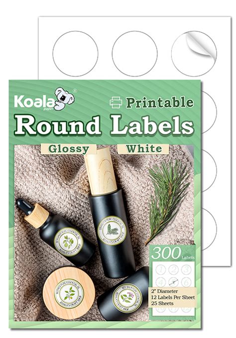 Amazon Koala Round Labels Inch Glossy Waterproof Printable