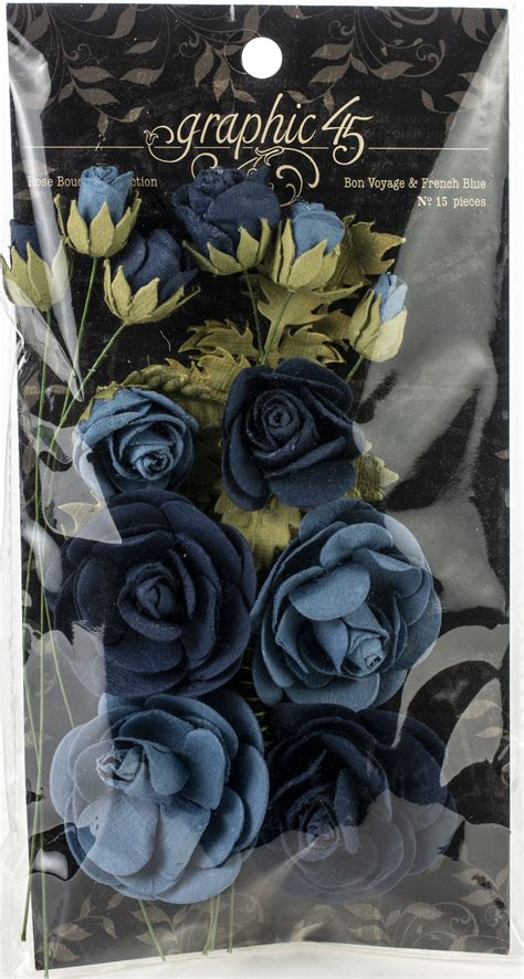 Rose Bouquet Classic French Blue Flowers - 850000400177