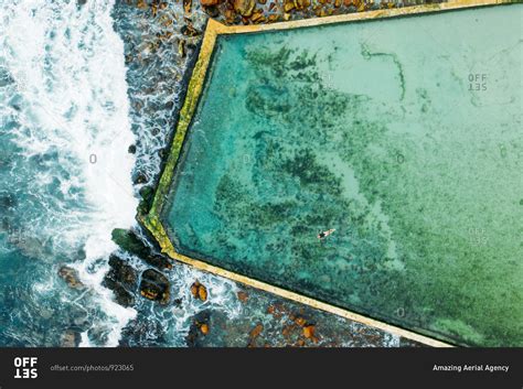 Aerial view of tidal pool in St. James, Cape Town, Western Cape, South ...