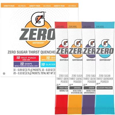 Gatorade G Zero Sugar Flavor Variety Pack Sports Drink Mix Powder Oz