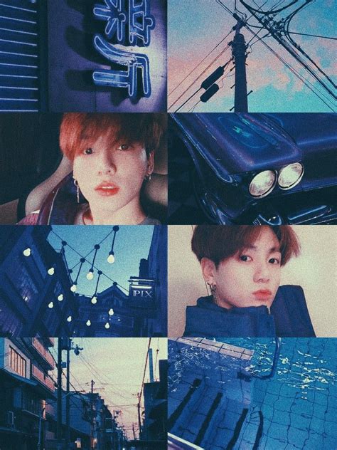 Jungkook Blue Aesthetic Mood Board Bts Jungkook Money Wallpaper