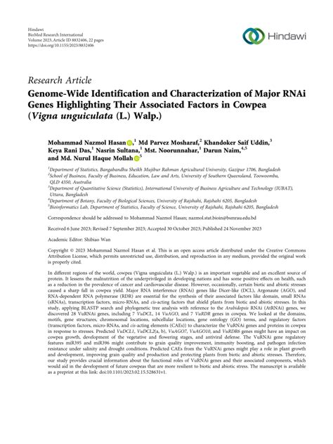 PDF Genome Wide Identification And Characterization Of Major RNAi