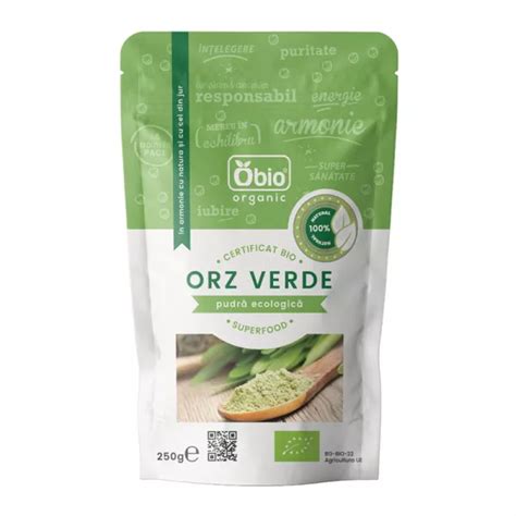 Orz Verde Pulbere Eco 250 Grame Obio De La Botaniq Ro Simte Natura