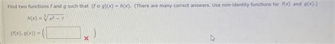 Solved Find Two Functions F ﻿and G ﻿such That