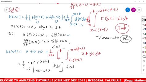 Csir Net Dec Mahs Solution Wave Equation Of Non Homogeneous