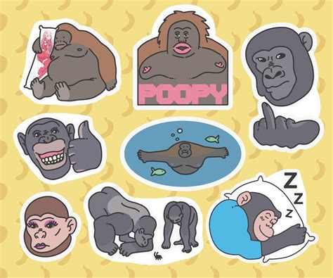 Funny Meme Monkey Vinyl Decal Stickers 8 Stickers - Etsy