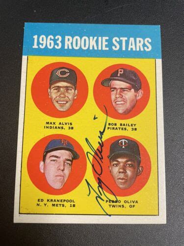 1963 Topps Tony Oliva 228 Baseball Card Signed Rookie Autograph EBay