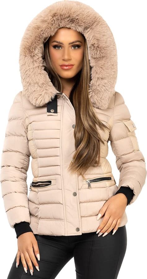 Lexi Fashion Womens Ladies Quilted Puffer Bubble Padded Chunky Faux Fur