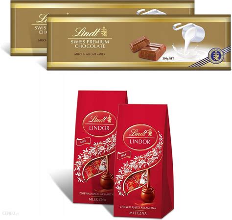 Lindt Zestaw Swiss Czekolada Mleczna 2X300g Praliny Lindor Mleczne