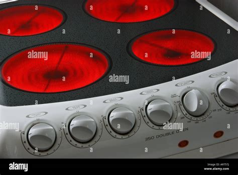 Electric Rings On A Halogen Hob Cooker Stock Photo Alamy