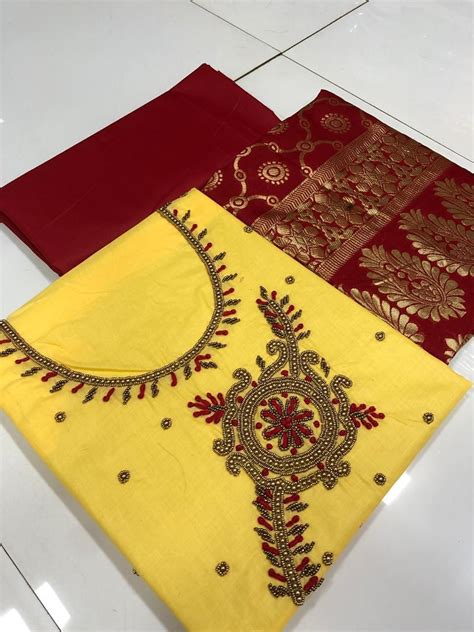 Rakhi Designer Heavy Cotton With Handwork Non Catalog Dress Material At