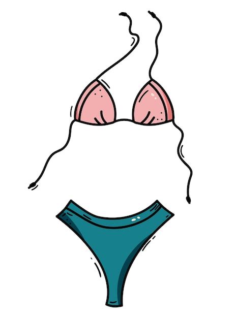 Badeanzug Bikini Doodle Handgezeichnetes Umrisssymbol Weiblicher