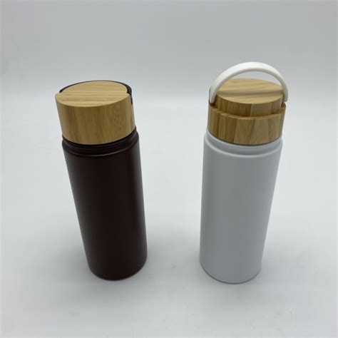 Stainless Steel Double Wall Termos With Bamboo Lid SUN DECO