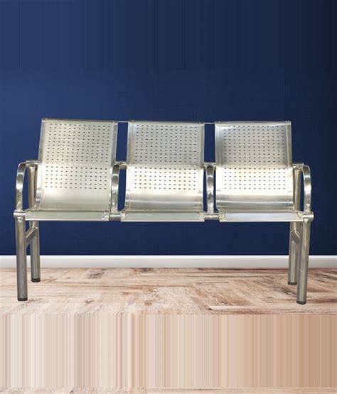 Three Seater Visitor Stainless Steel Bench Online Furniture Shopping