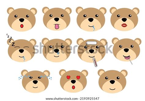 Set Cute Little Bear Characters Gift Stock Illustration 2193925547 ...