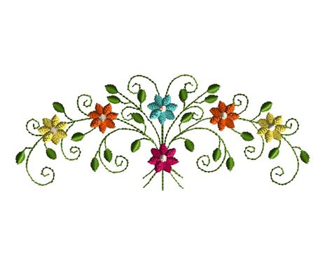 Flower Border 2 Machine Embroidery Design