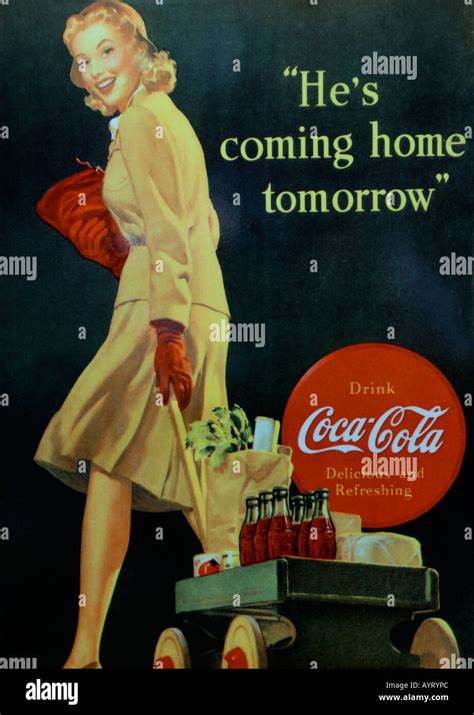 Altmodische Coca Cola Werbung Plakat Stockfotografie Alamy