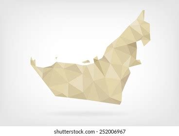 Low Poly Map United Arab Emirates Stock Vector Royalty Free