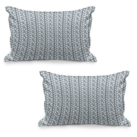 Abstract Quilted Pillowcover Set Of Trippy Zig Zag Chevron