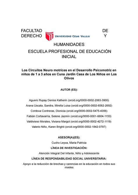 Investigacion Cuna Facultad De Derecho Y Humanidades Escuela Profesional De EducaciÓn