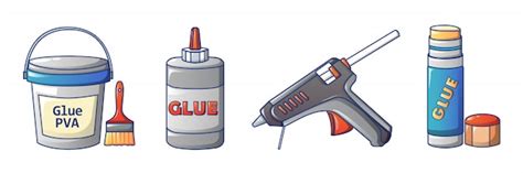 Premium Vector Glue Icons Set Cartoon Style