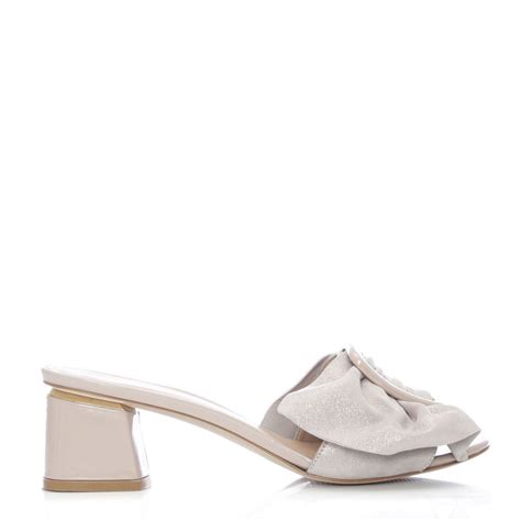 Levina Nude Metallic Suede Shoes From Moda In Pelle UK