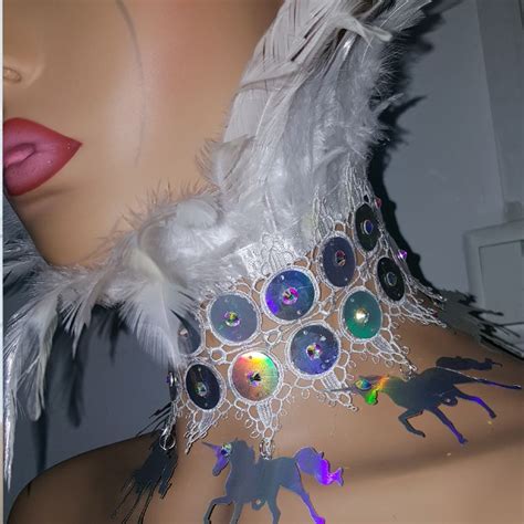 Handmade Holographic Costumes Burning Man Festival Rave Unicorn Feather