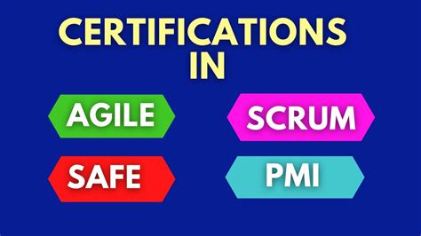 Agile Scrum And Safe Certifications Agile Certification Scrum Certification Youtube