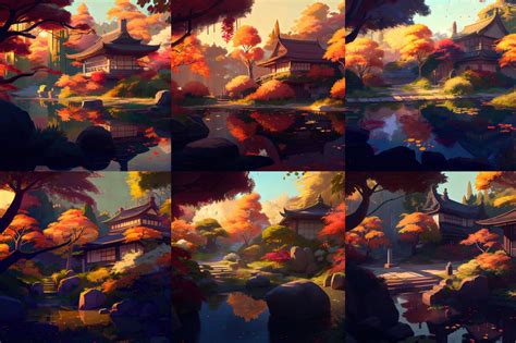 ArtStation - Autumn Japanese Garden Backgrounds | Artworks