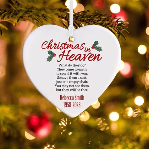 Personalized Christmas In Heaven Ornament Custom Name And Photo Ornament