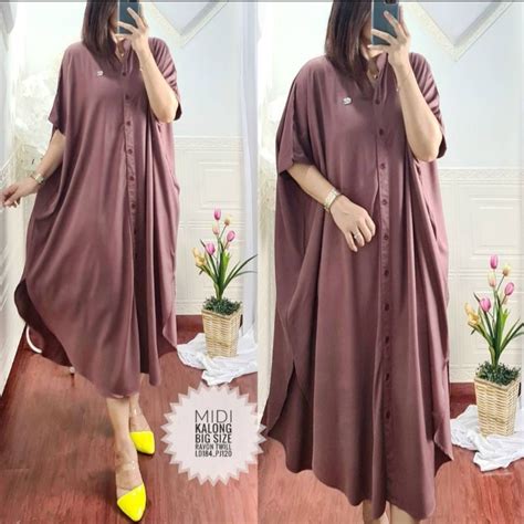 Jual BATWING DRESS PREMIUM MIDI KALONG JUMBO TUNIK KAFTAN RAYON