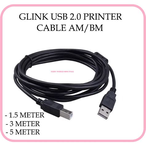 GLINK USB 2 0 PRINTER CABLE AM BM 1 5 METER 3 METER 5 METER