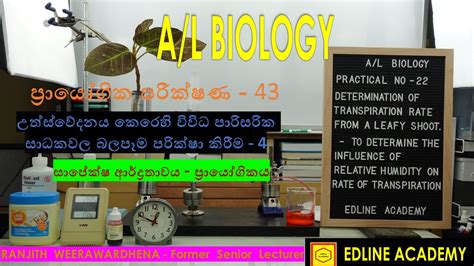 Determination Of Transpiration Rate From A Leafy Shoot Using Potometer