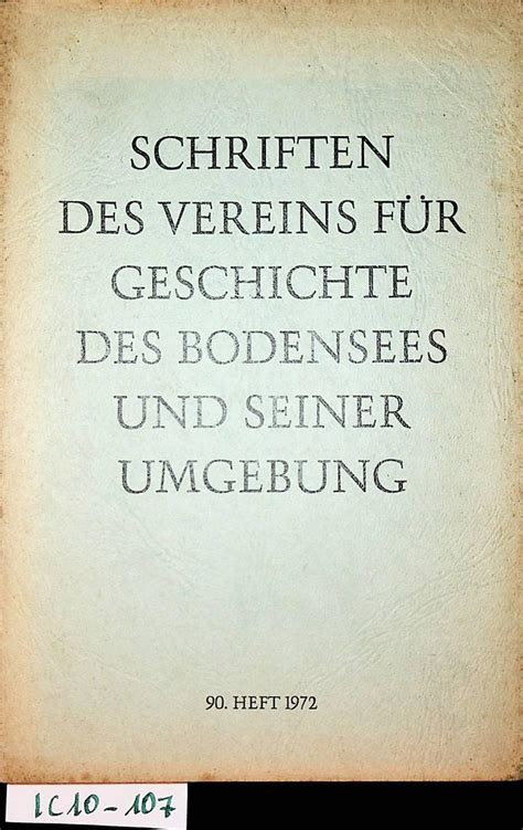 Schriften des Vereins für Geschichte des Bodensees und seiner Umgebung