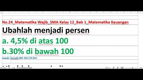 Ubahlah Menjadi Persen A Di Atas B Di Bawah Youtube