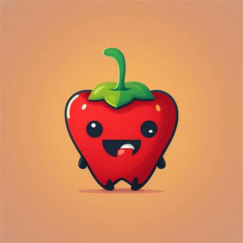 Premium Photo Kawaii Pepper Funny Vegetables Cartoon Character Vector