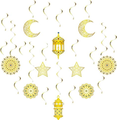 Eid Mubarak Decorations 12Pcs Eid Decorations For Home Ramadan Banner