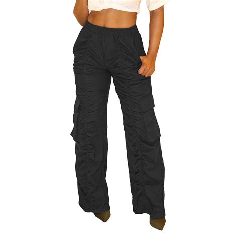 Aayomet Pants for Women Women's Plus Size Tethered Straight Cargo Pants ...