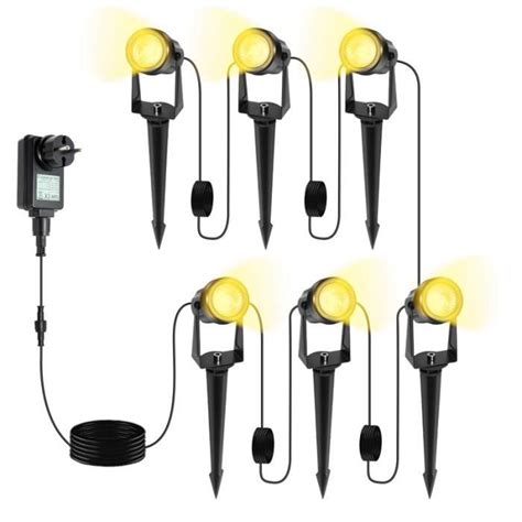 Vingo Lot De Projecteur De Jardin Led Avec Piquet De Terre