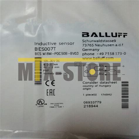 Pcs New Balluff Bes T Bes M Mi Poc B Bv Sensor Proximity Switch